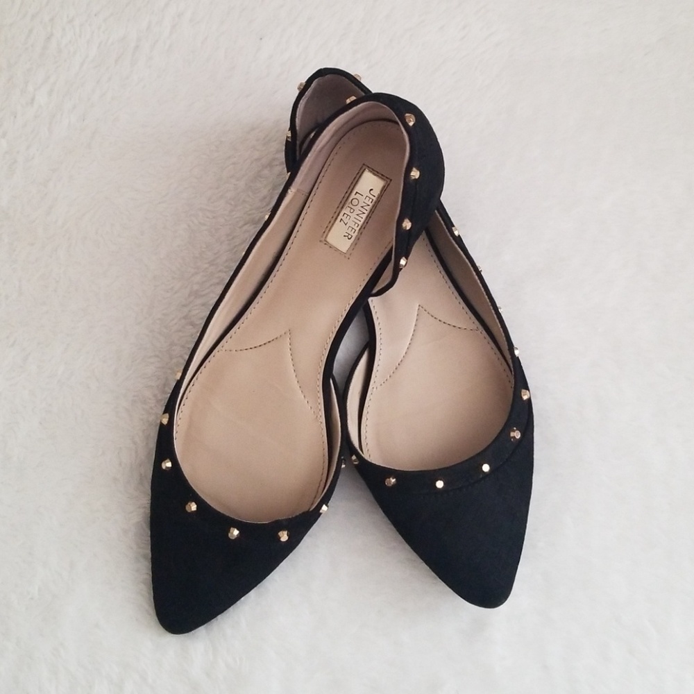 Jennifer Lopez pointed toe black flats